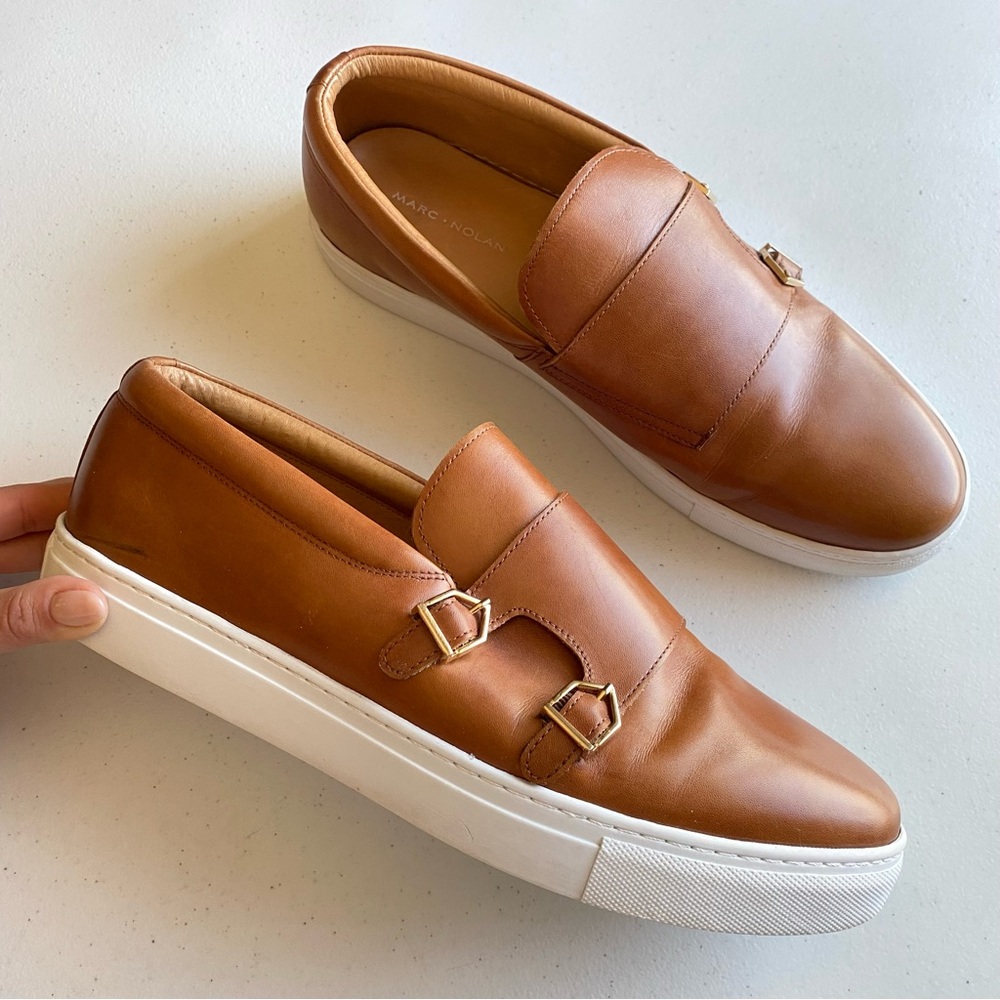 Marc Nolan Men’s Size 13 Kyler Tan Double Buckle Genuine Leather Slip-on Loafer